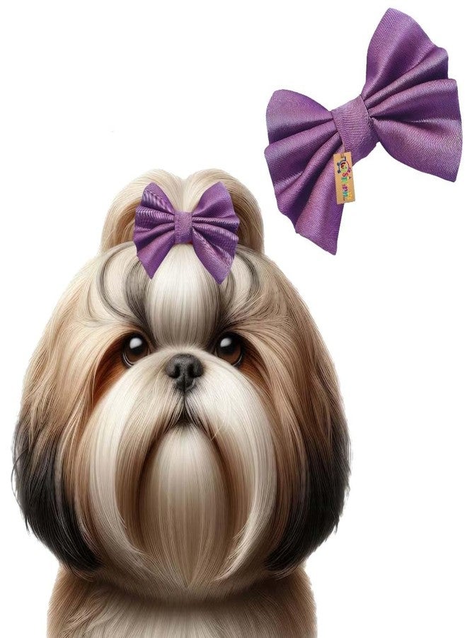 Western Era Dog Bow Hair Clip - Stylish, Comfortable Accessory for Small, Medium & Large Dogs - Ideal for Grooming, Photoshoots, Parties Durable, Fashionable Pet Design (Light Purple) - Image 1